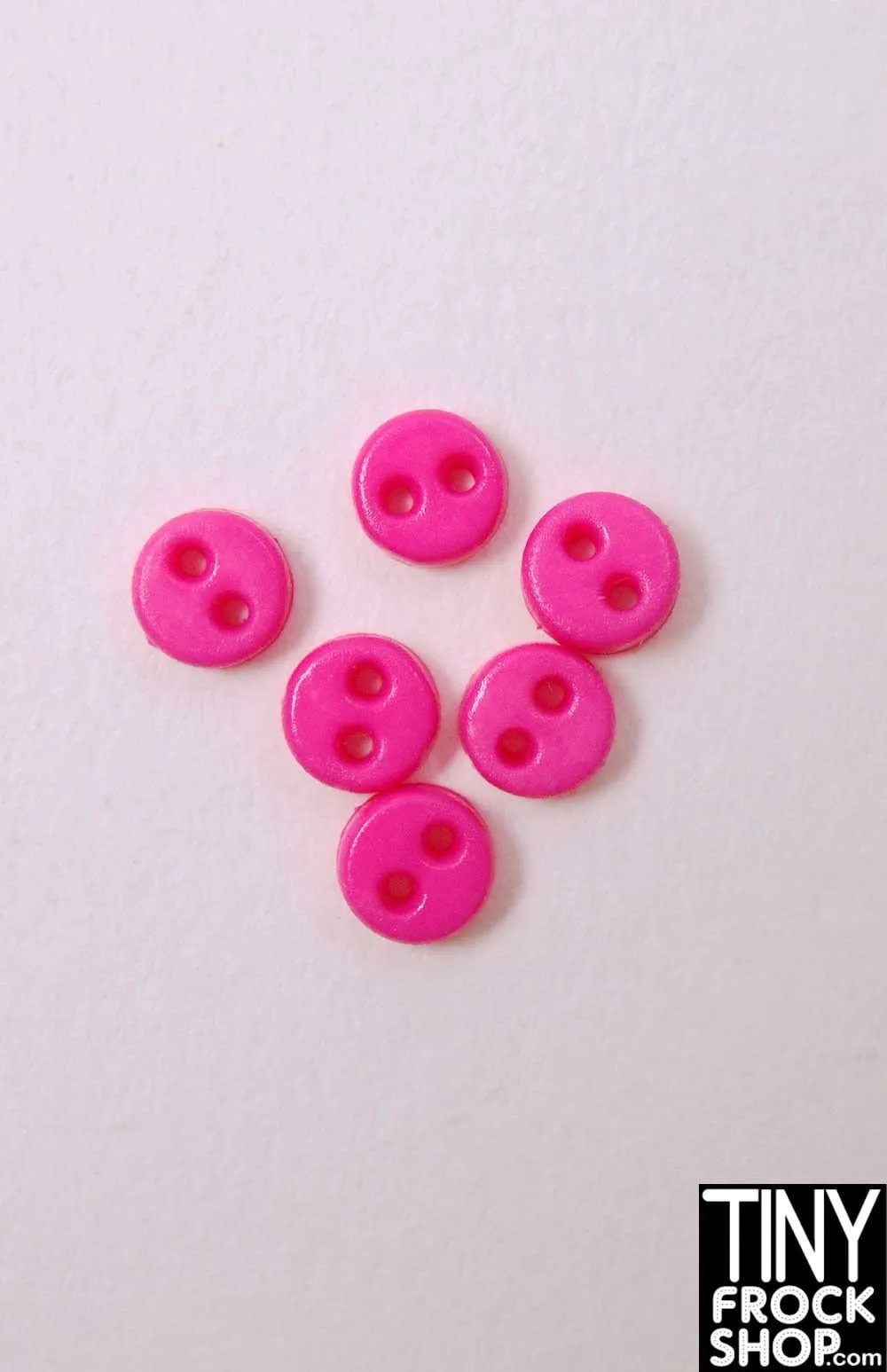 4mm - 12" Fashion Doll Quality Mini Flat Chunk Buttons - Pack Of 6