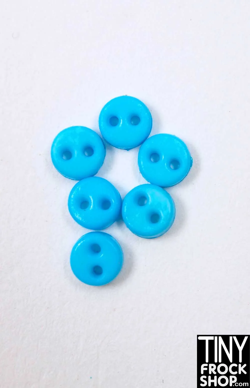 4mm - 12" Fashion Doll Quality Mini Flat Chunk Buttons - Pack Of 6