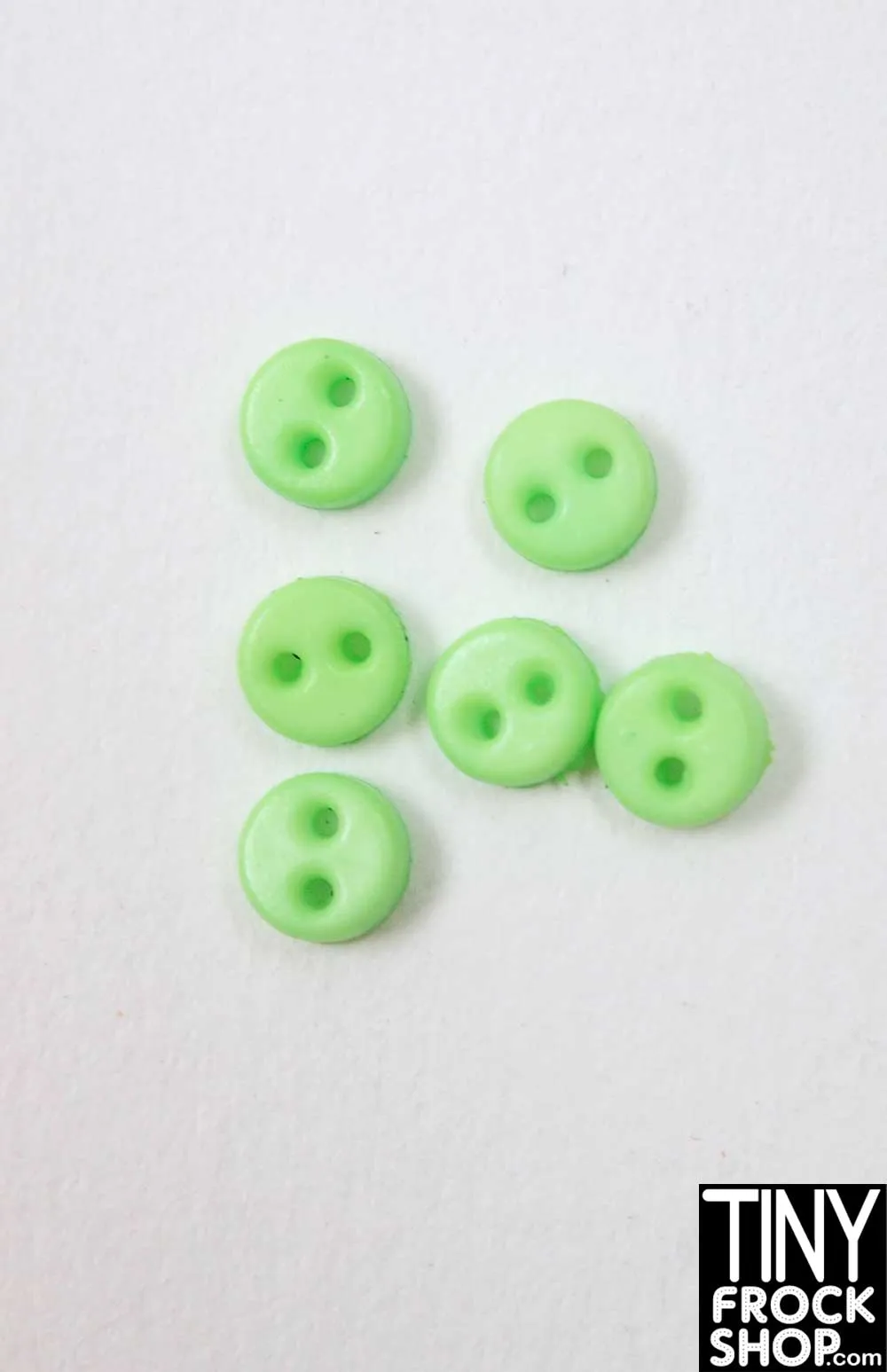 4mm - 12" Fashion Doll Quality Mini Flat Chunk Buttons - Pack Of 6
