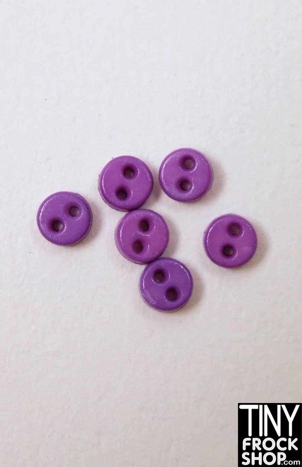 4mm - 12" Fashion Doll Quality Mini Flat Chunk Buttons - Pack Of 6