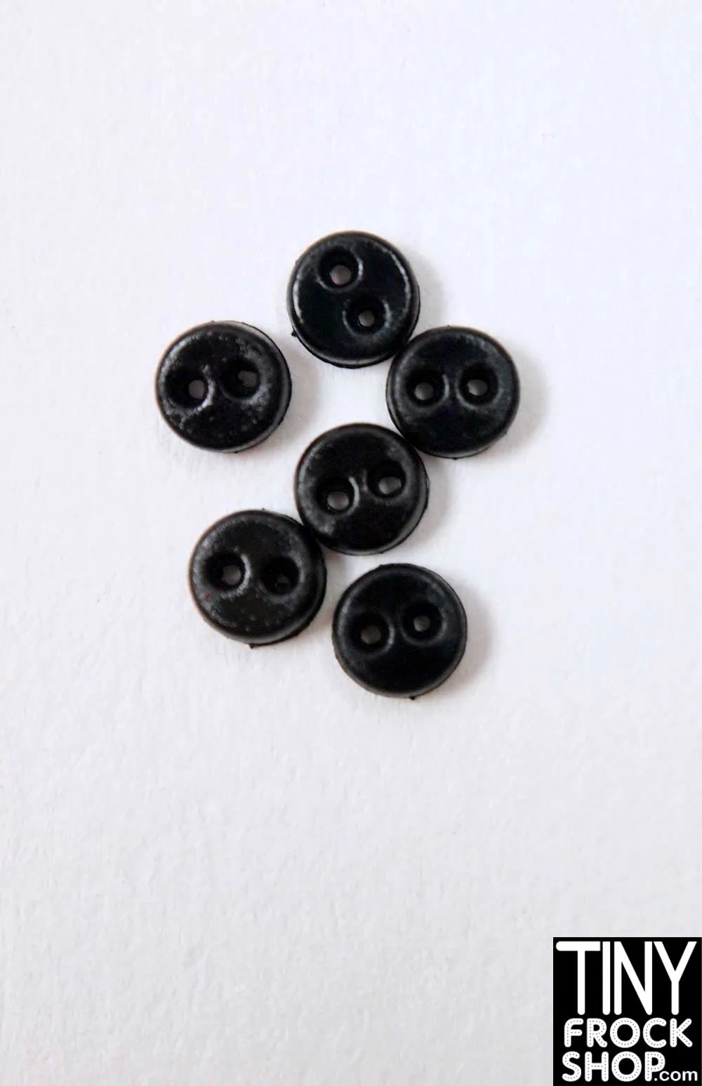 4mm - 12" Fashion Doll Quality Mini Flat Chunk Buttons - Pack Of 6