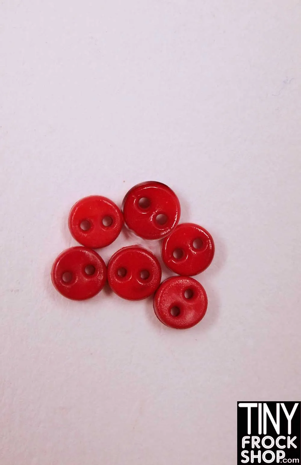 4mm - 12" Fashion Doll Quality Mini Flat Chunk Buttons - Pack Of 6
