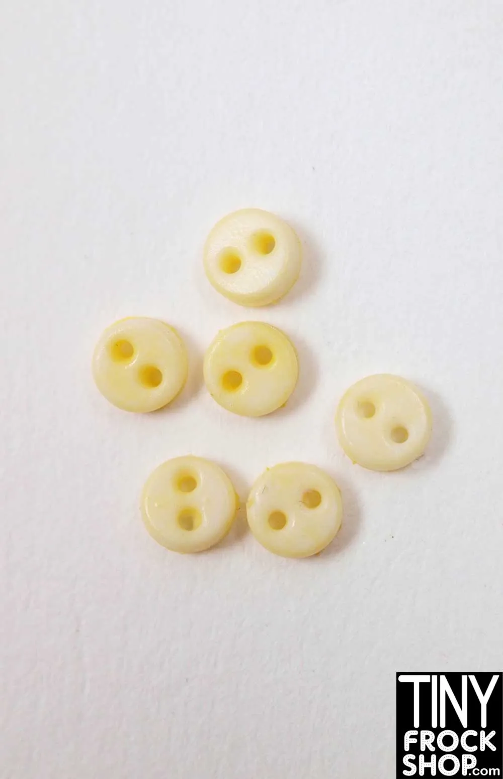 4mm - 12" Fashion Doll Quality Mini Flat Chunk Buttons - Pack Of 6