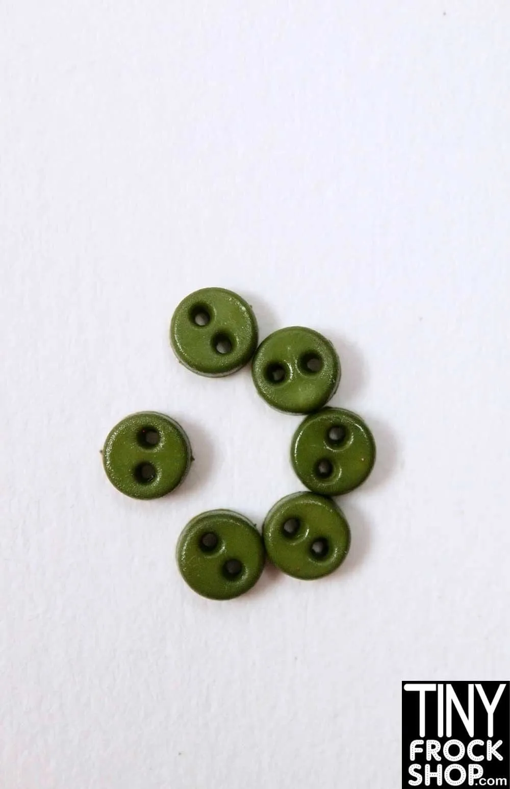 4mm - 12" Fashion Doll Quality Mini Flat Chunk Buttons - Pack Of 6