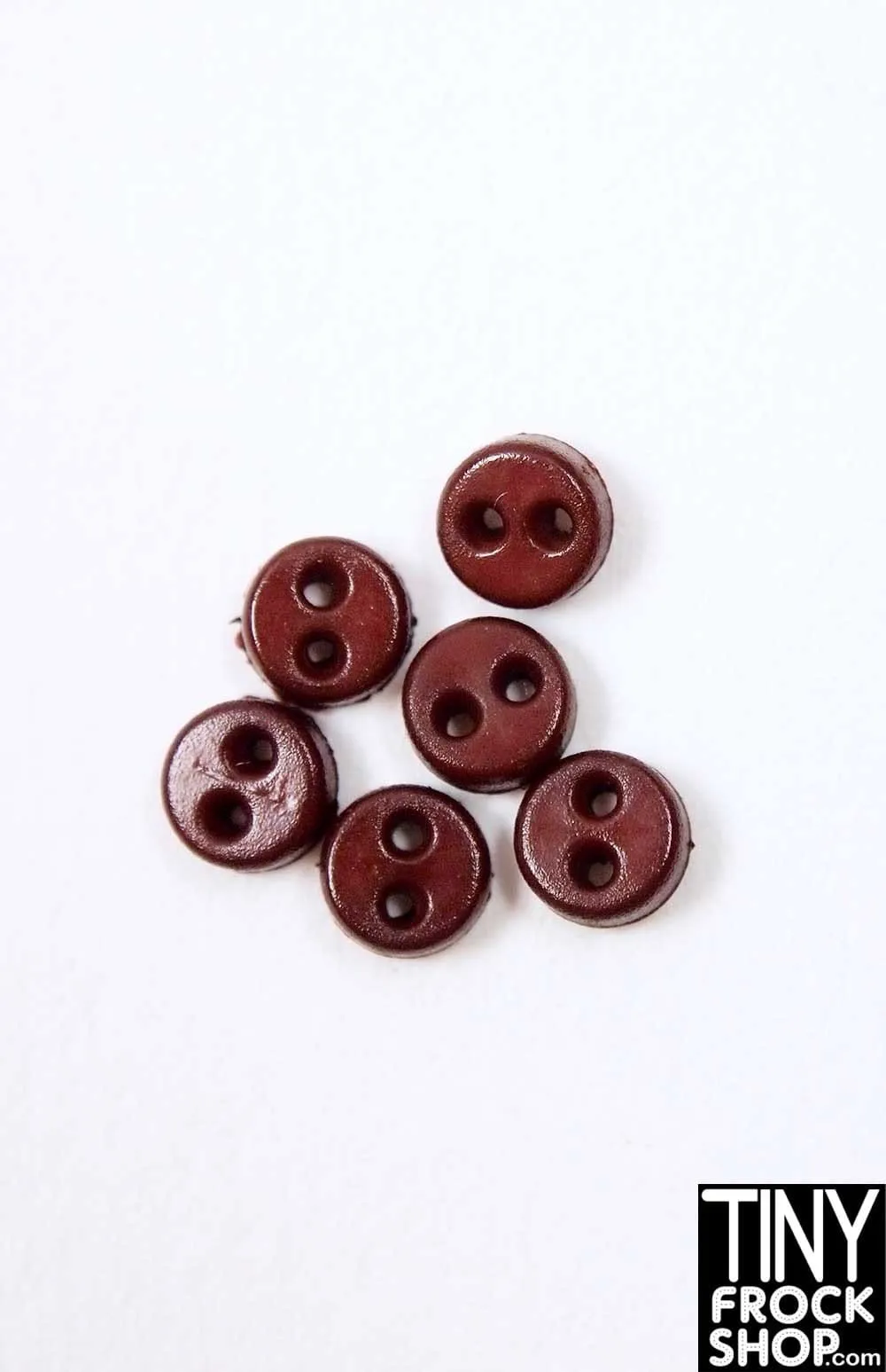 4mm - 12" Fashion Doll Quality Mini Flat Chunk Buttons - Pack Of 6