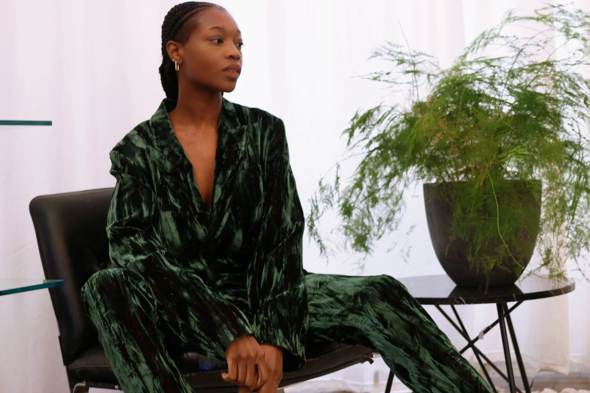 Ann Demeulemeester Velvet Green Suit