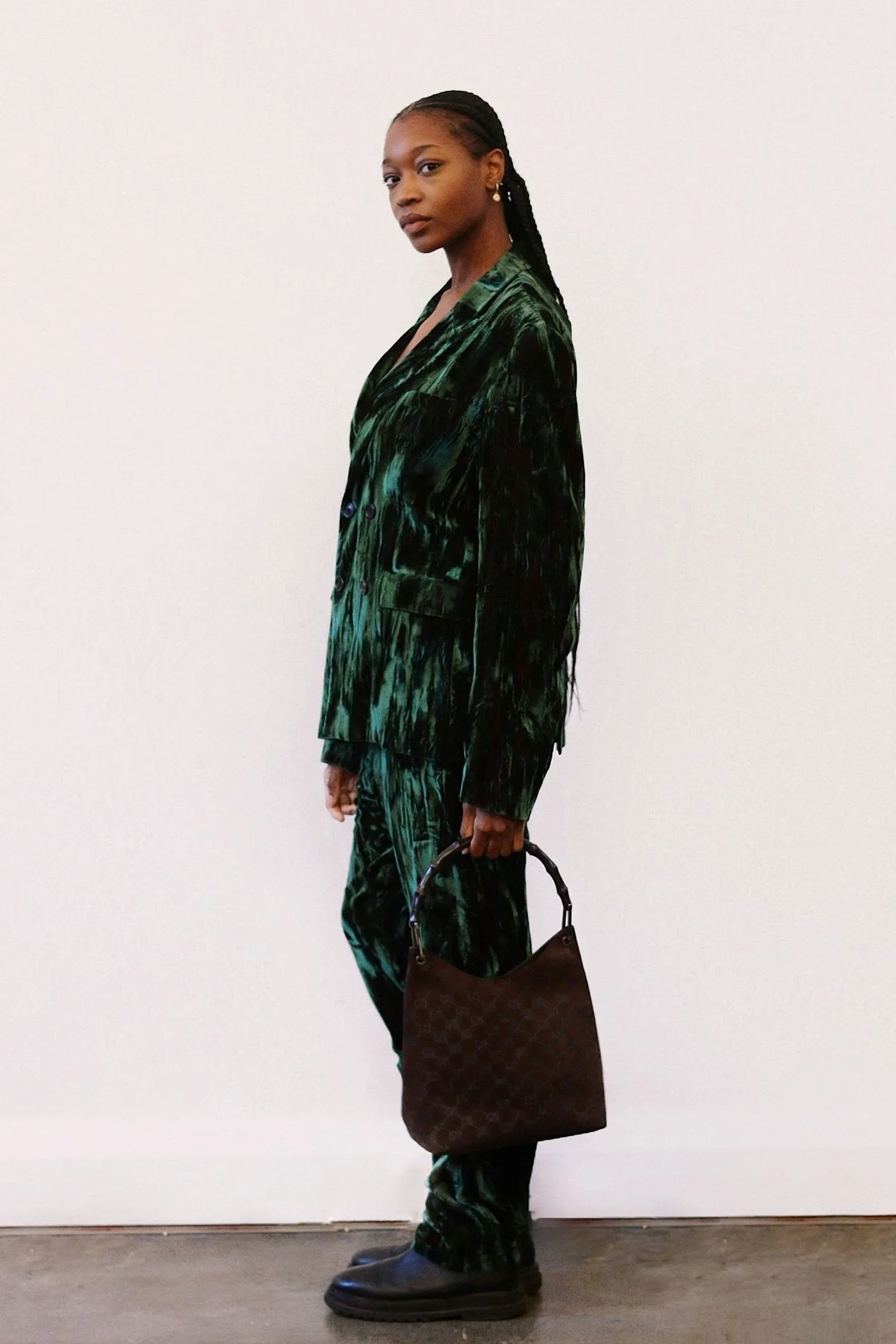 Ann Demeulemeester Velvet Green Suit