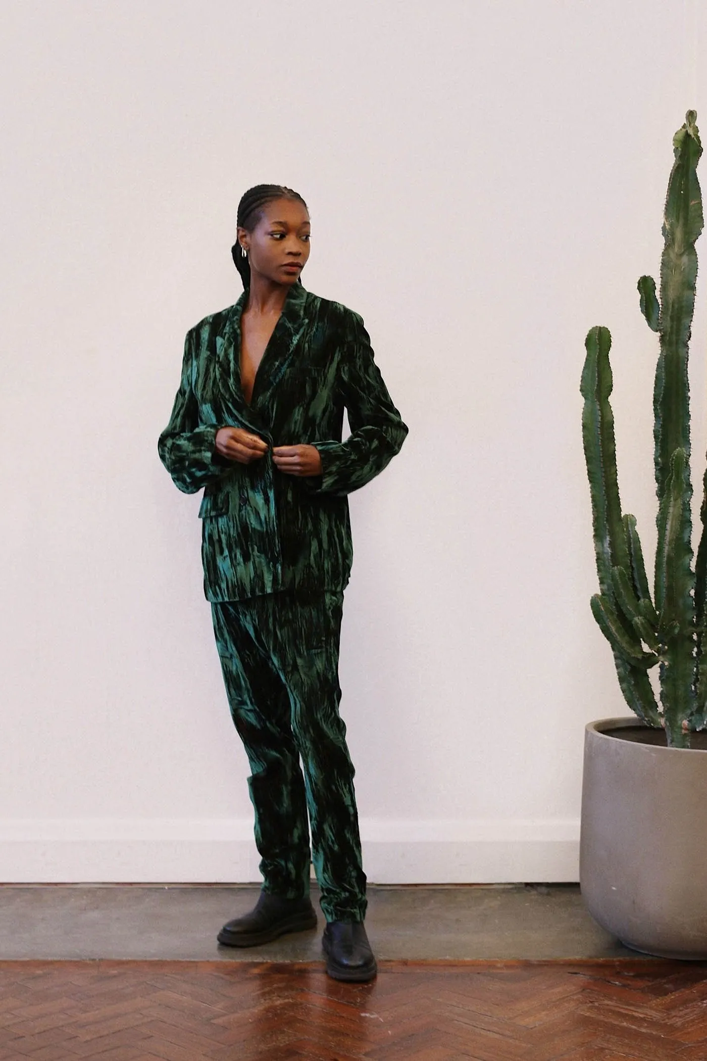 Ann Demeulemeester Velvet Green Suit