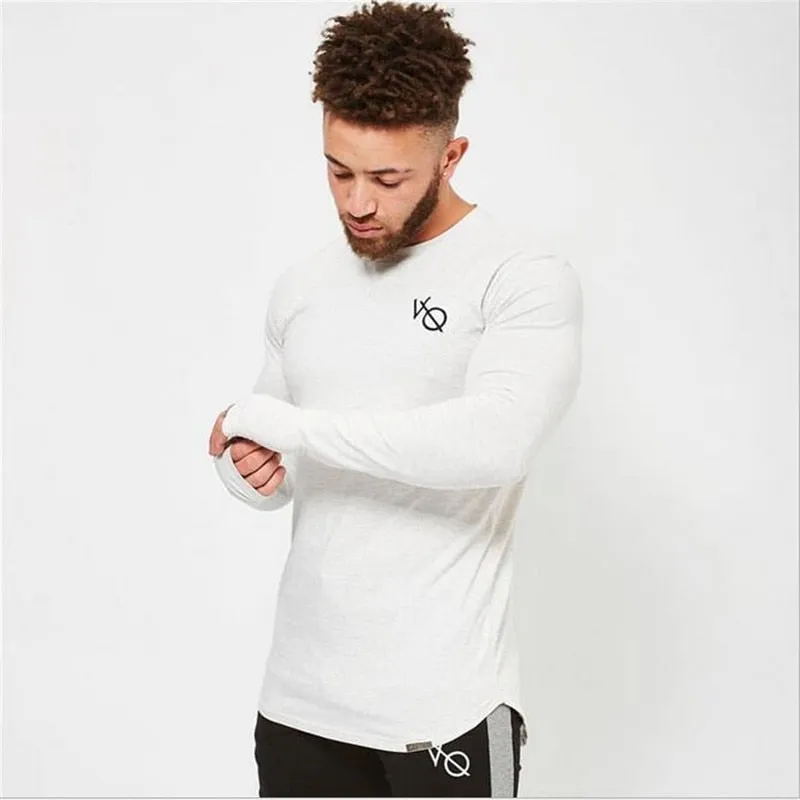 collar men's casual T-shirt print VQ brand clothes men's long sleeve