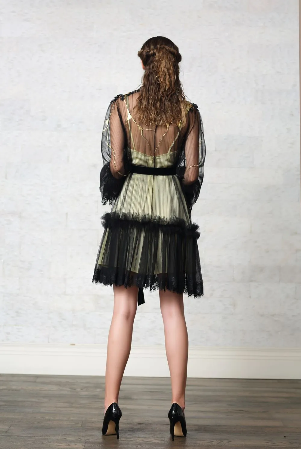 Embroidered Hand-Painted Cocktail Dress