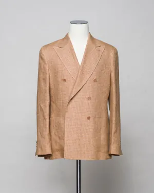 Gaiola Double-Breasted Puppytooth Jacket / Caramel