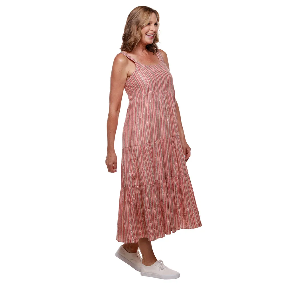 Rose Multicolored Tiered Sun Dress