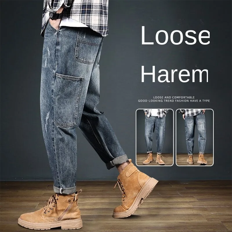 West Louis Fashion Harem Straight Cargo Jeans