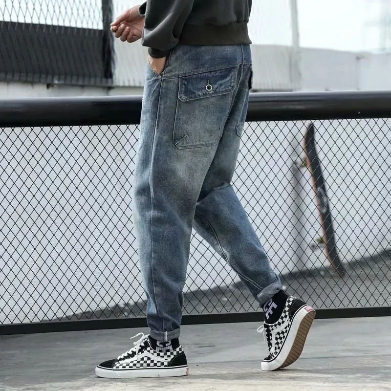 West Louis Fashion Harem Straight Cargo Jeans