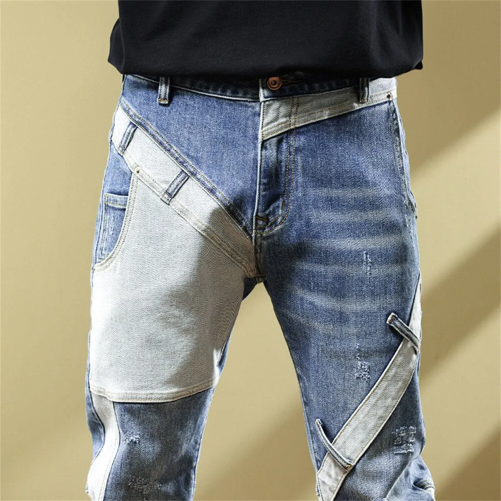 West Louis Fashion Pockets Desinger Streetwear Relaxed Jeans