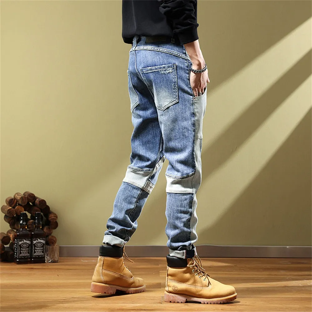 West Louis Fashion Pockets Desinger Streetwear Relaxed Jeans