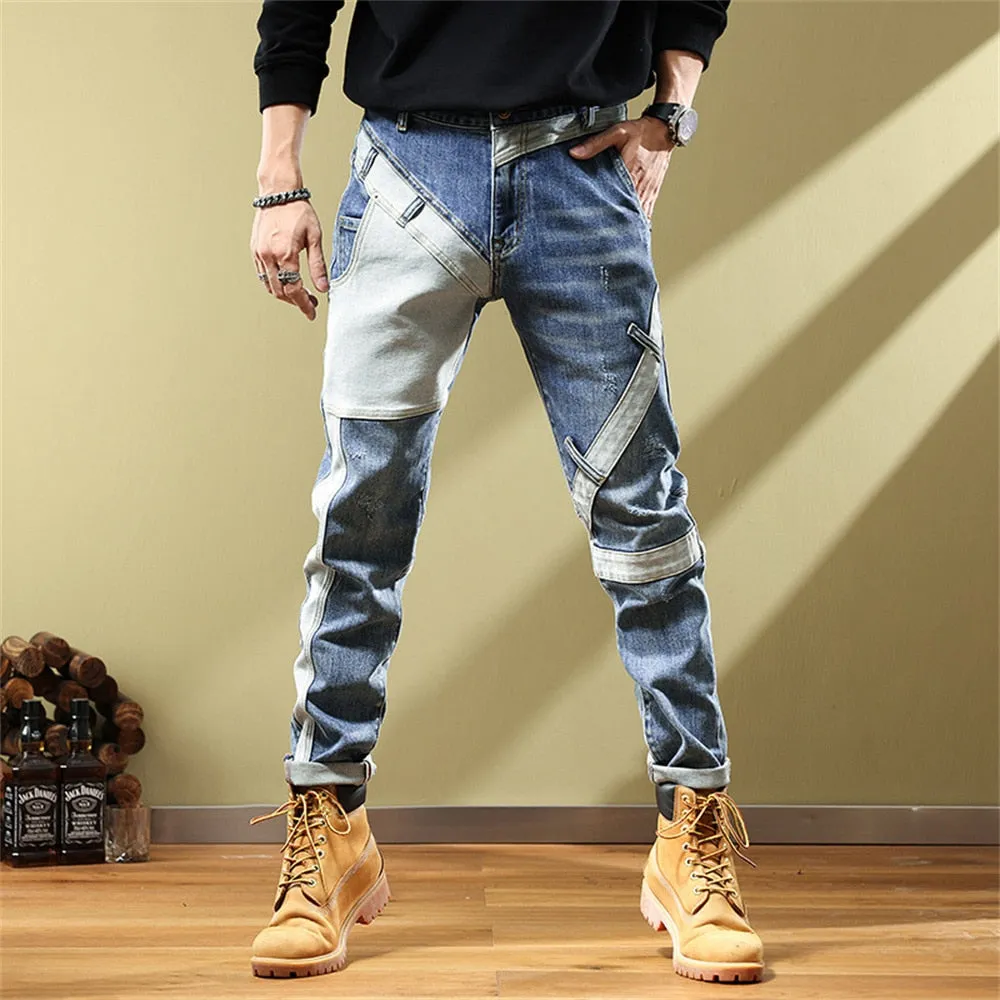 West Louis Fashion Pockets Desinger Streetwear Relaxed Jeans