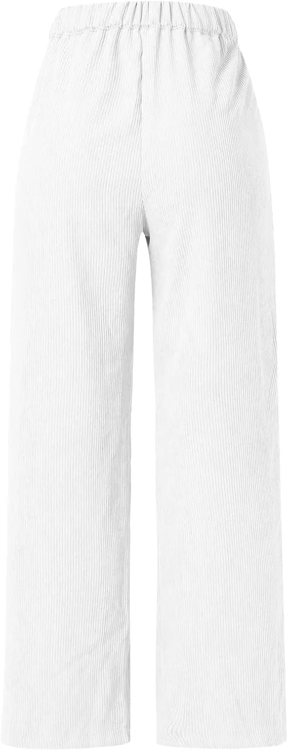 Women's High Waist Straight Pants Wide Leg Casual Lounge Trousers Long Baggy Solid Color Sweatpants Loose Slacks