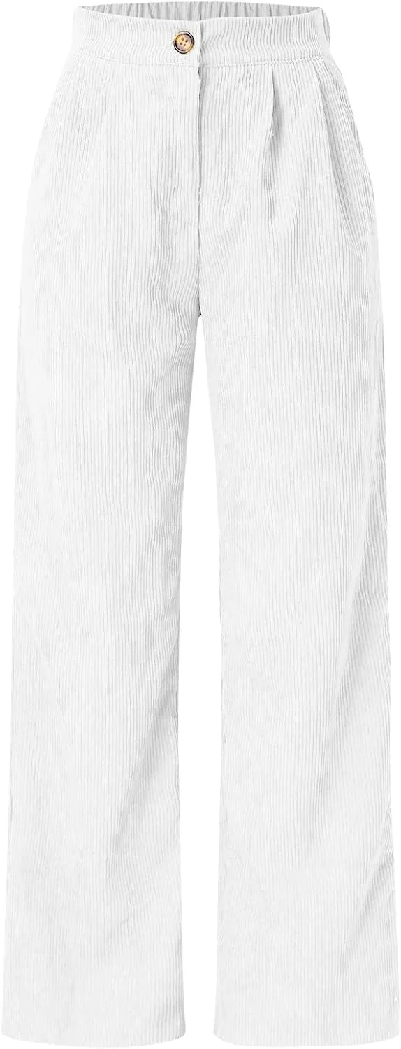 Women's High Waist Straight Pants Wide Leg Casual Lounge Trousers Long Baggy Solid Color Sweatpants Loose Slacks